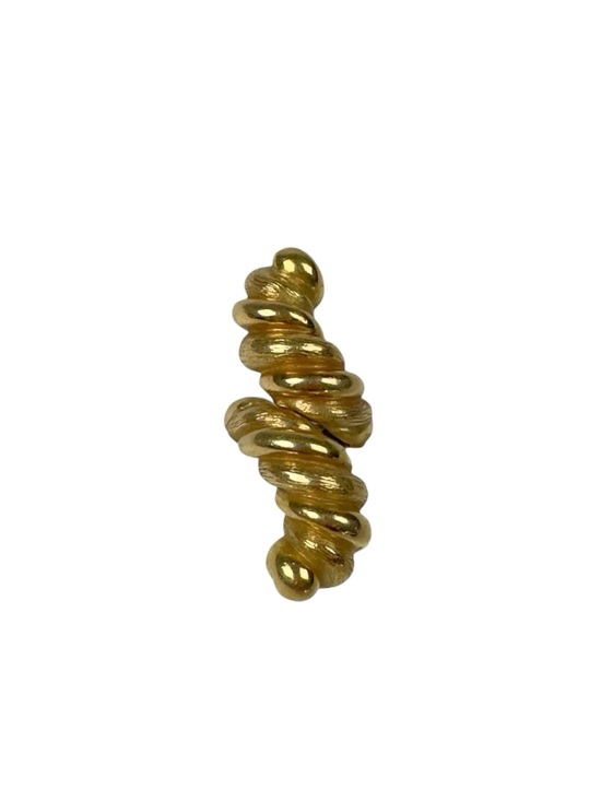American Vintage Jewelry - Vintage Gold Plated Dome Croissant Twisted Cocktail Ring Size 4